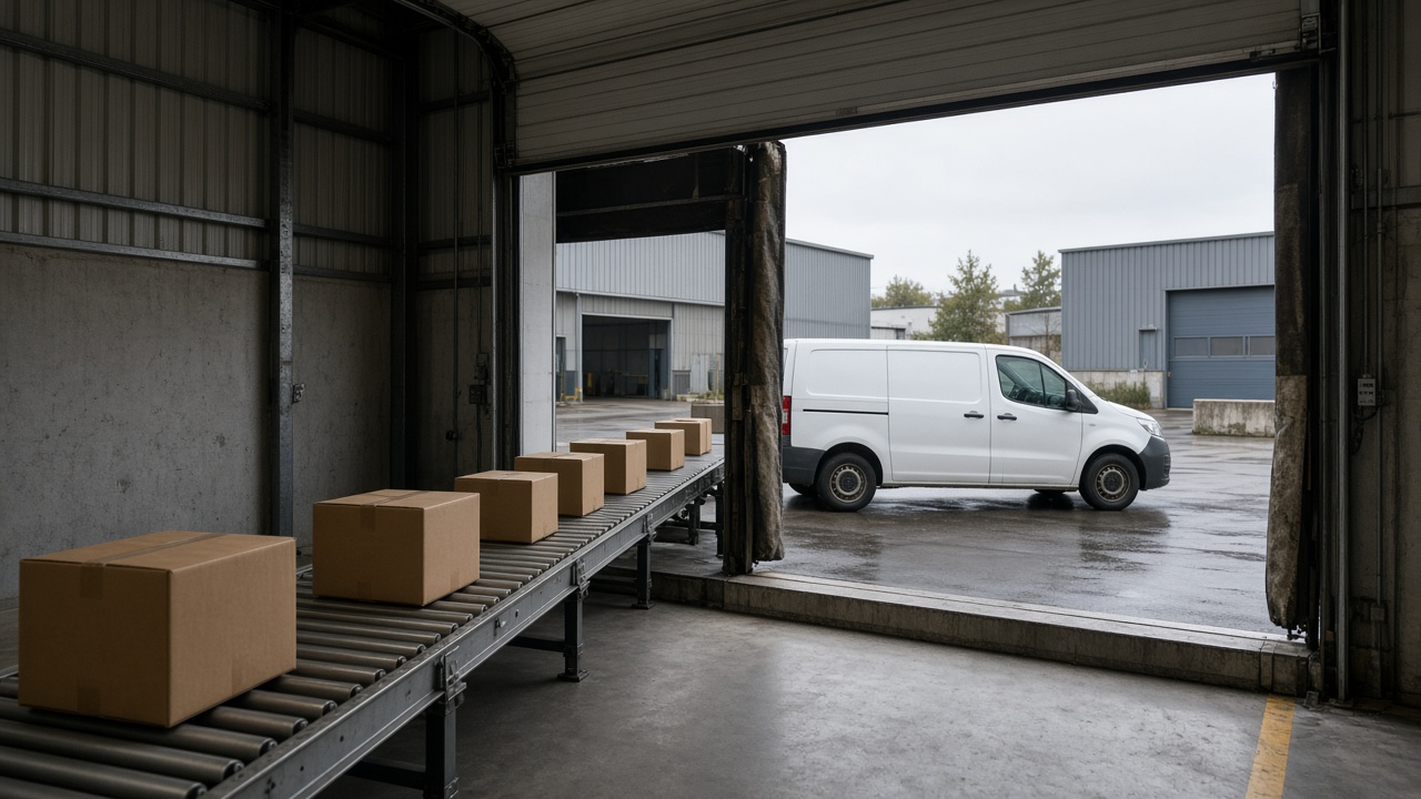 Area distribusi dengan paket dan van